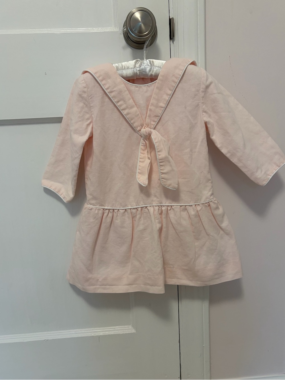 La Coqueta Girls' Pale Pink Sailor-Tie Dress